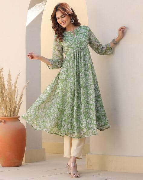 Janasya Women Floral Printed A-line Kurta