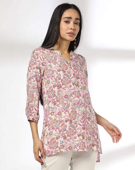 Women Floral Print Straight Kurti