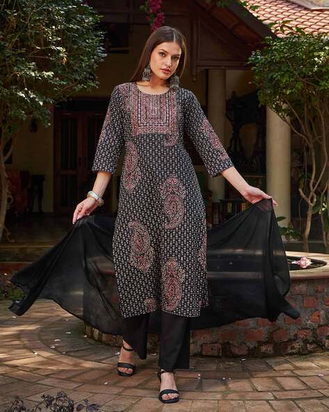SHAE BY SASSAFRAS Women Paisley Print Straight Kurta Set