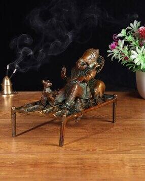 aapno rajasthan Resting Ganesha Brass Showpiece-picture-14