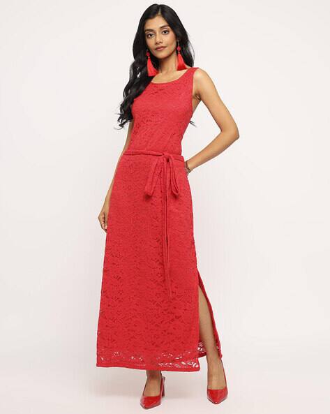 theulluu.com Women Self-Design Maxi A-line Dress