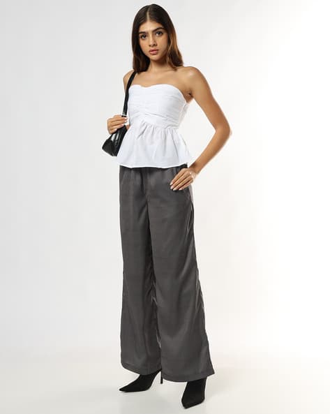 Buda Jeans Co Women Striped Wide-Leg Trousers