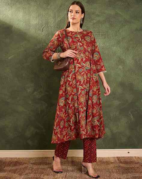 SHAE BY SASSAFRAS Women Floral Print Anarkali Kurta Set