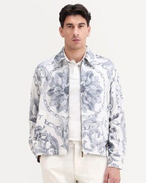 rare rabbit Men Printed Regular Fit Zip-Front Jacket -picture-43