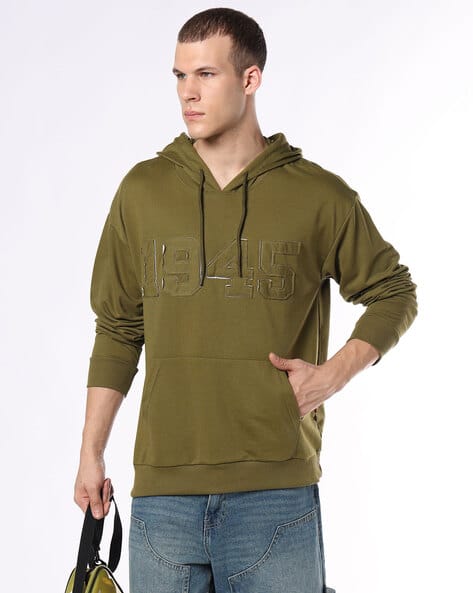 Buda Jeans Co Men Numeric Applique Oversized Hoodie