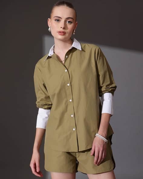 STREET9 Women Colourblock 2-Piece Shirt & Shorts Set
