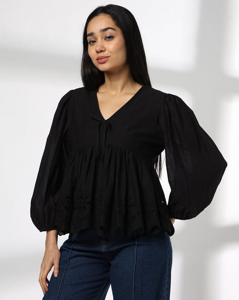 Buy DNMX Women Regular Fit Peplum Top  Online | Ajio.com