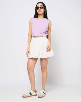 yousta Women Flared Bubble Skirt-picture-49