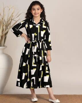 fashion dream Girls Printed Fit and Flare Dress-picture-23