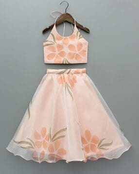 kidsflower Girls Floral Print Lehenga with Choli-picture-10