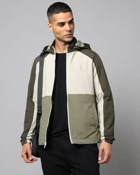 u.s. polo assn. Men Colourblock Zip-Front Regular Fit Hooded Jacket-picture-25