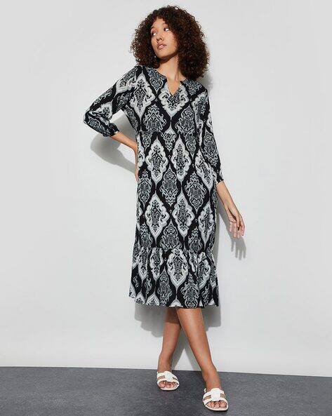 Fame forever by lifestyle Women Abstract Print A-Line Dress
