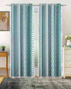 Set of 2 Geomatic Print Long Door Curtains