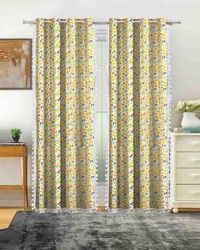 Set of 2 Floral Print Long Door Curtains-image-43