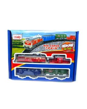 Mini Cargo Toy Train Set with Tracks-image-36