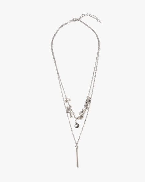 YOUSTA Men Silver-Plated Charm Layered Necklace