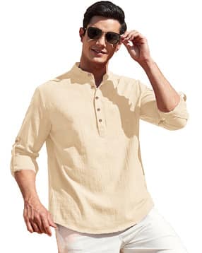 neonomad Men Slim Fit Cotton Short Kurta-picture-14