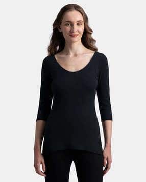 Women Scoop-Neck Thermal Top