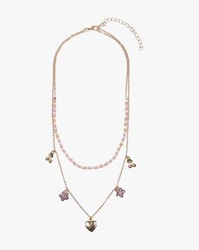 Women Gold-Plated Charm Layered Necklace-image-6
