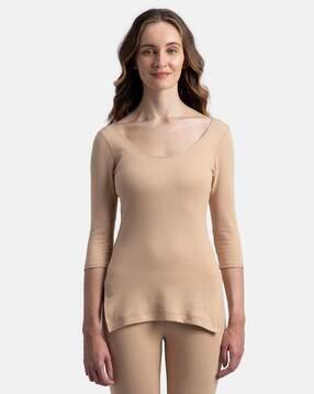 Women Scoop-Neck Thermal Top