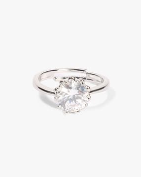 yousta Women Silver-Plated Stone-Studded Ring-picture-10