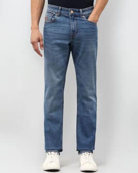 Men Heavily Washed Brandon Slim Tapered Fit Jeans