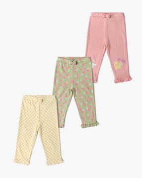 Girls Pack of 3 Printed Leggings-image-18