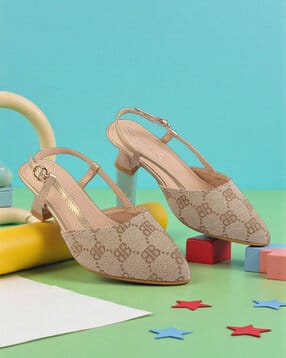 truffle collection Gilrs Slingback Kitten Heeled Sandals-picture-13