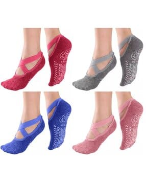 fashion comfortz Women Pack of 4 Anti-Skid Socks-picture-13