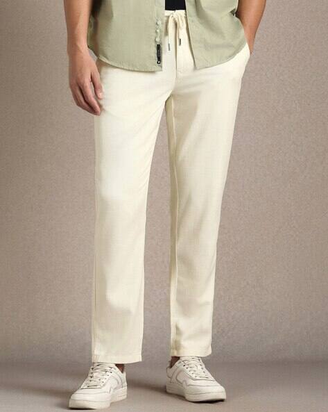 LOUIS PHILIPPE Men Flat-Front Straight Fit Pants