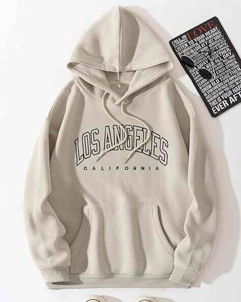 POSHAX Men Typographic Print Regular Fit Hooded Hoodie