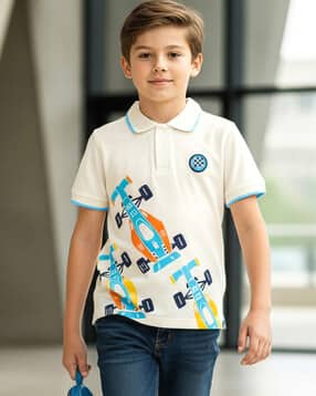 frosen fox Boys Printed Regular Fit Polo T-Shirt-picture-32