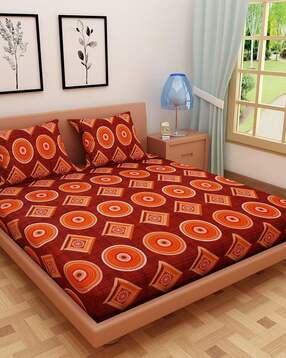dream care Cotton Printed Single Bedsheet with Pillow Cover-picture-46