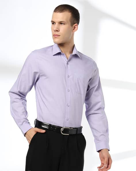 JOHN PLAYERS Men Collar-Neck Slim Fit Formal Shirt