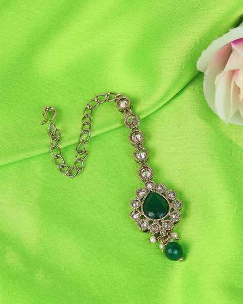 SALONI FASHION JEWELLERY Women Silver-Plated Maang Tikka