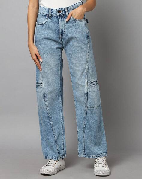 Killer Women Mid-Wash Wide-Leg Jeans