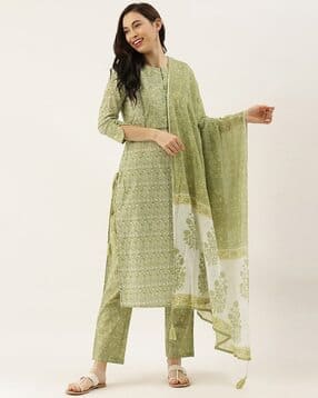 revangi Women Floral Print Cotton Dupatta -picture-34