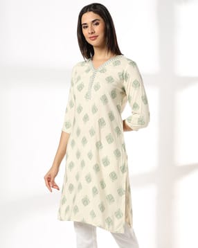 avaasa mix n' match Women Printed Straight Kurta-picture-4