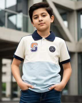 frosen fox Boys Colourblock Regular Fit Polo T-Shirt-picture-23