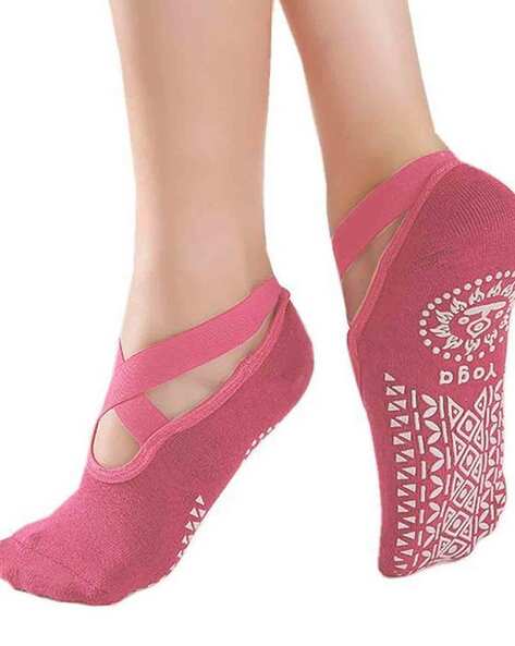 Gialon  Women Non-Slip Ankle-Length Socks with Elasticated Straps