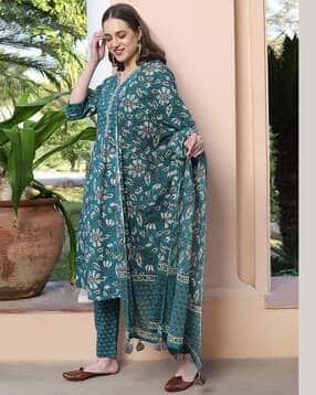 revangi Women Floral Print Dupatta with Tassels-picture-7
