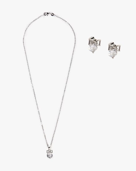 YOUSTA Women Stone-Studded Necklace & Earrings Set