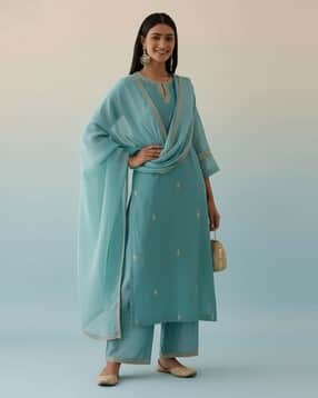 nyrika Women Embroidered Straight Kurta Suit Set-picture-19