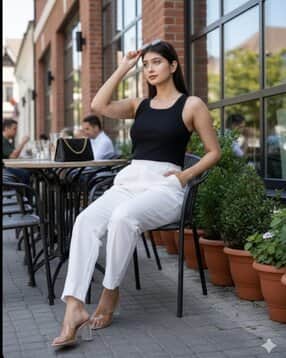 Women Relaxed Fit Pants with Insert Pockets