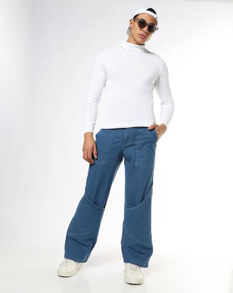 Buda Jeans Co Men Wide-Leg Cut & Sew Jeans