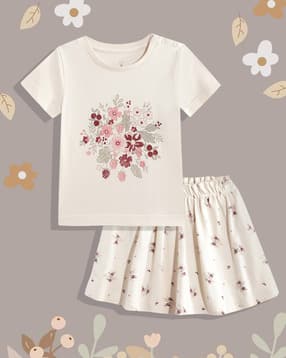 mothercare Girls Arctic Berry Print T-Shirt & Skirt Set-picture-20