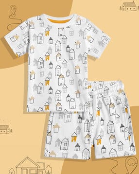 mothercare Unisex Happy Homes Print T-Shirt & Shorts Set-picture-34
