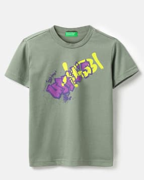 united colors of benetton Boys Printed Regular Fit Round T-Shirt-picture-16
