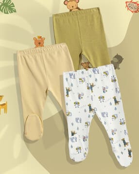 mothercare Unisex Pack of 3 Cozy Printed Leggings-picture-38