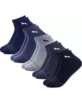 beach curve Women Pack of 10 Logo Print Ankle-Length Socks-picture-32